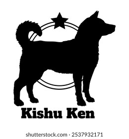 Kishu Ken dog silhouette,  dog, dog breeds, logo, vector, silhouette, logo design, animal, illustration, icon, sign, design, black,  symbol, pet