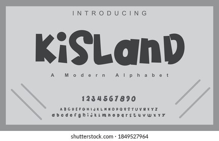 Kisland font. Elegant alphabet letters font and number. Classic Copper Lettering Minimal Fashion Designs. Typography fonts regular uppercase and lowercase. vector illustration