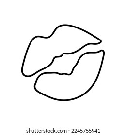 Kiss. Black and white vector image. Coloring.