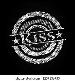 Kiss chalkboard emblem