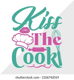 Kiss The Cook Printable Vector Illustration