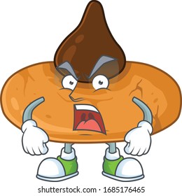 Kiss cookies mascot design concept showing angry face