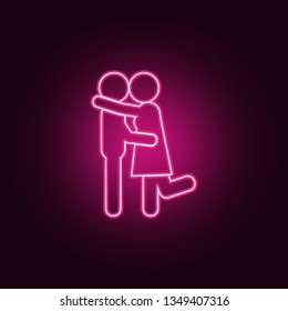 kiss couple icon. Elements of Family in neon style icons. Simple icon for websites, web design, mobile app, info graphics