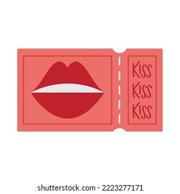kiss coupon icon on white background