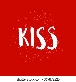 Kiss cute Valentine lettering card