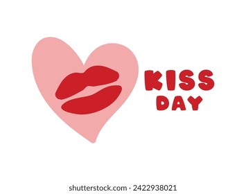 Kiss Day. February. White background. Eps 10.