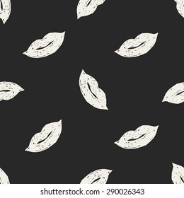 kiss doodle seamless pattern background