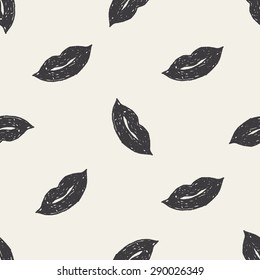 kiss doodle seamless pattern background