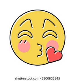 kiss emoji color icon vector. kiss emoji sign. isolated symbol illustration