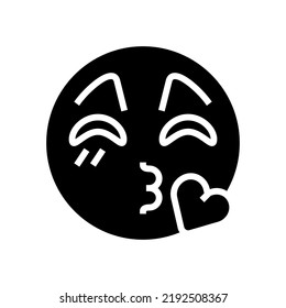 kiss emoji glyph icon vector. kiss emoji sign. isolated symbol illustration