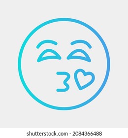 Kiss emoji icon vector illustration in gradient style, use for website mobile app presentation