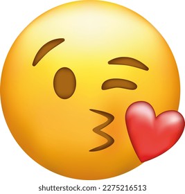 Kiss emoji. Love emoticon with lips blowing a kiss. svg