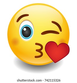 Kiss Emoji Smiley Face Vector Design Art svg
