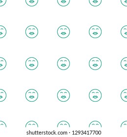 kiss emot icon pattern seamless white background. Editable outline kiss emot icon. kiss emot icon pattern for web and mobile.