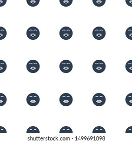 kiss emot icon pattern seamless white background. Editable filled kiss emot icon. kiss emot icon pattern for web and mobile.
