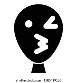 kiss emoticon glyph vector design