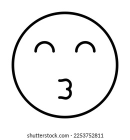 Kiss Emoticon Icon Logo Design Vector Template Illustration Sign And Symbol Pixels Perfect