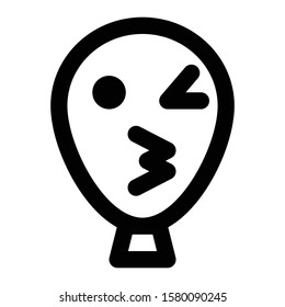 kiss emoticon icon outline vector design