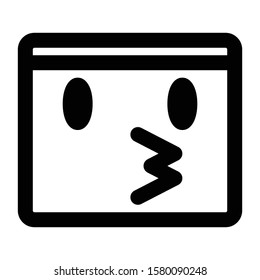 kiss emoticon icon outline vector design