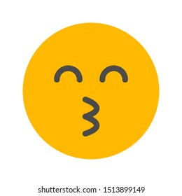 kiss expression icon with flat style and 64 px base. Suitable for website design, logo, app and ui.