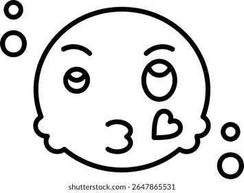 Design de ícone de estilo preenchido de beijo