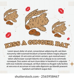 Kiss a Ginger Day – January 12, 2025, Attractive design, can be used on all social media platforms, beautiful color combination, get it now for the first purchase.