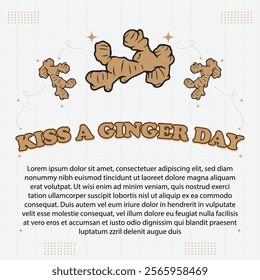 Kiss a Ginger Day – January 12, 2025, Attractive design, can be used on all social media platforms, beautiful color combination, get it now for the first purchase.