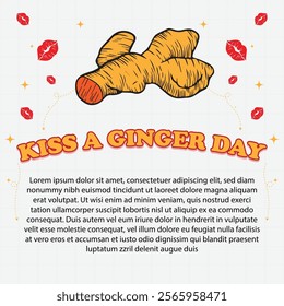 Kiss a Ginger Day – January 12, 2025, Attractive design, can be used on all social media platforms, beautiful color combination, get it now for the first purchase.