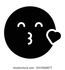 kiss Glyph Icon Background White