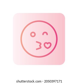 icono de gradiente de beso aislado en fondo blanco
