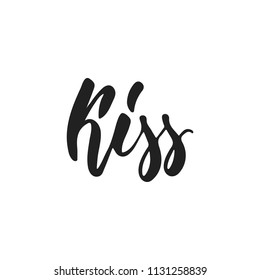 Kiss Hand Drawn Wedding Romantic Lettering Stock Vector (Royalty Free ...