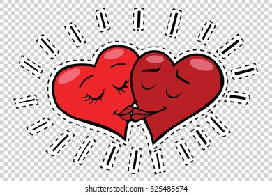 Kiss hearts Valentines
