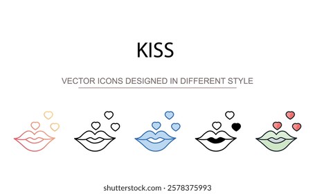 Kiss icon design with white background stock illustration