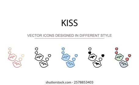 Kiss icon design with white background stock illustration