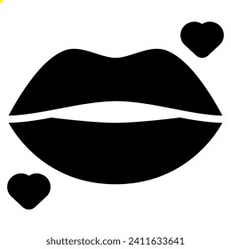 kiss icon with glyph style and pixel perfect base. Suitable for website design, logo, app and UI. Based on the size of the icon in general, so it can be reduced.