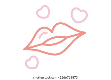 Kiss icon. line icon style. icon related to valentine. valentine day elements vector illustration