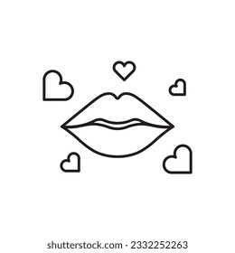 Küss Symbol. Lip Vektorsymbol. Lippt flaches Zeichendesign. Lippt Symbol Piktogramm. UX-UI-Symbol