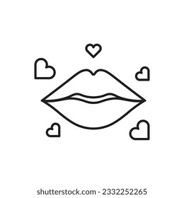 Küss Symbol. Lip Vektorsymbol. Lippt flaches Zeichendesign. Lippt Symbol Piktogramm. UX-UI-Symbol