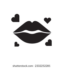 Icono de Beso. Icono de vector de leva. Dibuja diseño de señas planas. Pictograma con símbolo de labios. icono de interfaz de usuario de UX