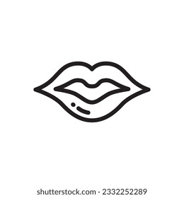 Icono de Beso. Icono de vector de leva. Dibuja diseño de señas planas. Pictograma con símbolo de labios. icono de interfaz de usuario de UX