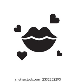 Icono de Beso. Icono de vector de leva. Dibuja diseño de señas planas. Pictograma con símbolo de labios. icono de interfaz de usuario de UX
