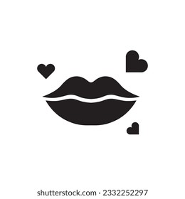 Icono de Beso. Icono de vector de leva. Dibuja diseño de señas planas. Pictograma con símbolo de labios. icono de interfaz de usuario de UX