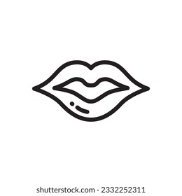 Icono de Beso. Icono de vector de leva. Dibuja diseño de señas planas. Pictograma con símbolo de labios. icono de interfaz de usuario de UX