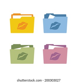 Kiss icon on a folder