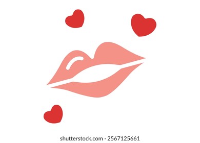 Kiss icon. solid icon style. icon related to valentine. valentine day elements vector illustration