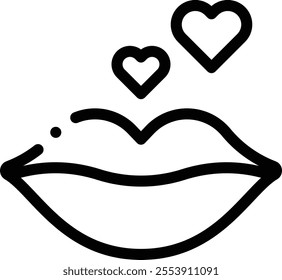 kiss icon. Thin Linear Style Design Isolated On White Background