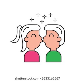 kiss icon with white background vector stock illustration