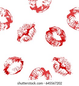 Kiss imprint. seamless background. Vector