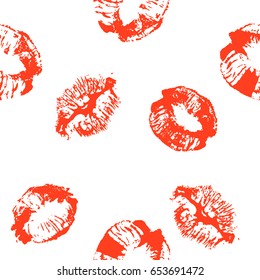 Kiss imprint. seamless background. Vector