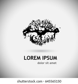 Kiss imprint. Vector